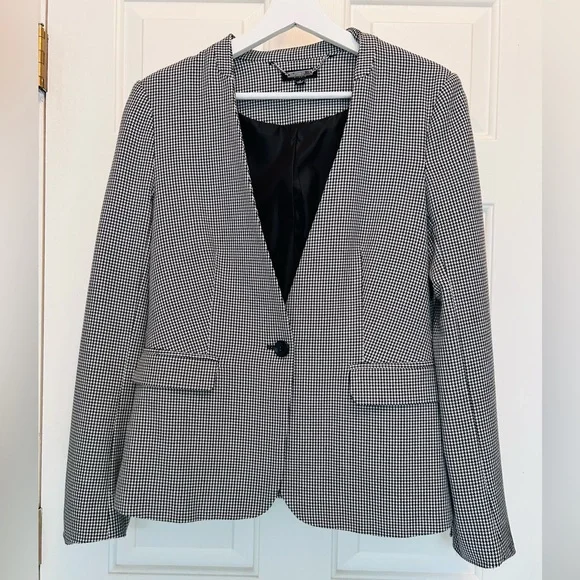 Classic Houndstooth Blazer (Black/White) - Picture 3 of 7